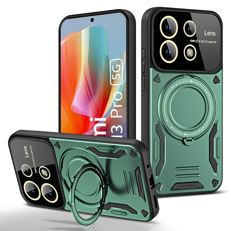For Xiaomi Redmi Note 13 Pro 5G / Poco X6 5G Magnetic Case PC+TPU Phone Cover with Kickstand For Xiaomi Redmi Note 13 Pro 5G / Poco X6 5G Magnetic Case PC+TPU Phone Cover with Kickstand